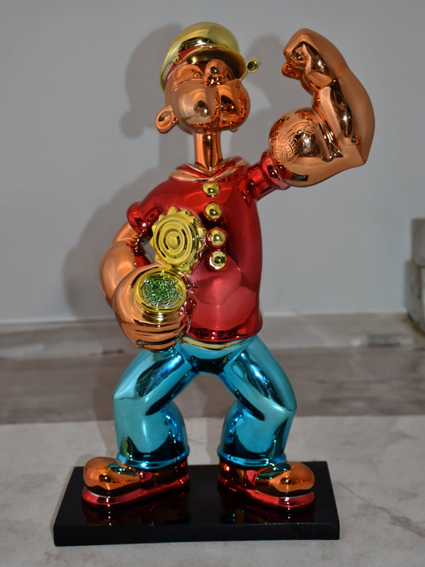 Popeye Replica Luxury Electroplated Figurine Statue - Red