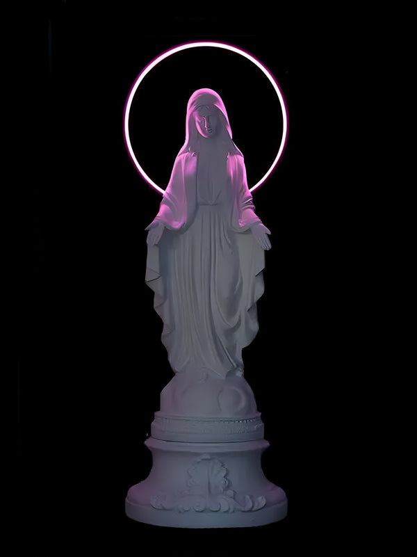 Holy Creative Floor Statue with Halo Light - White / Pink