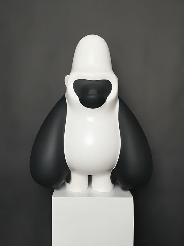 Cool Monkey Chillin' Character Standing Floor Statue - Black / White
