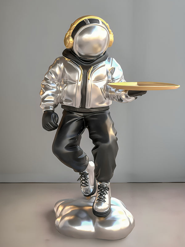 Cool Astronaut in Drip wearing Headphones Tray Holder