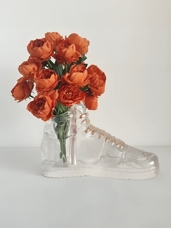 Trainer Sneaker Cool Clear Laced Flower Vase