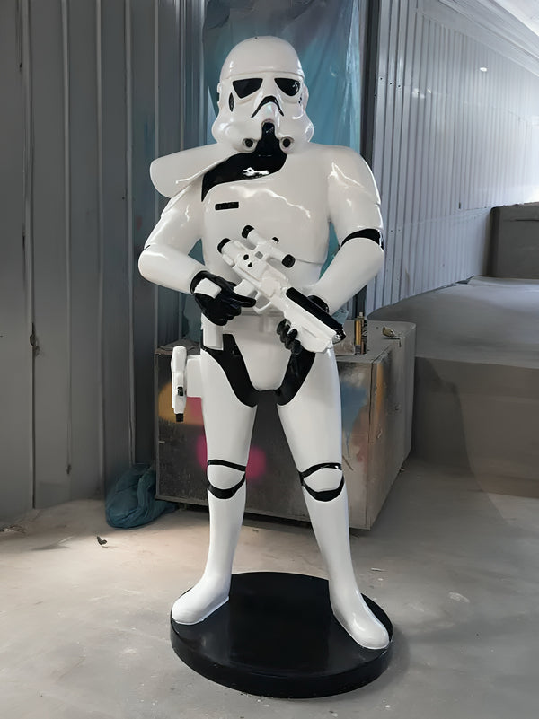 Stormtrooper Posed Character Floor Statue - White / w Gun