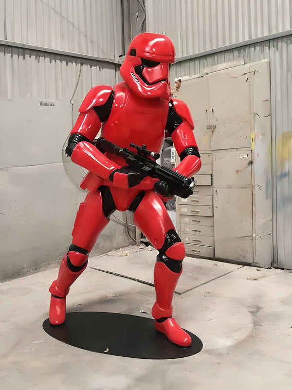 Stormtrooper Posed Character Floor Statue - Red w/Gun