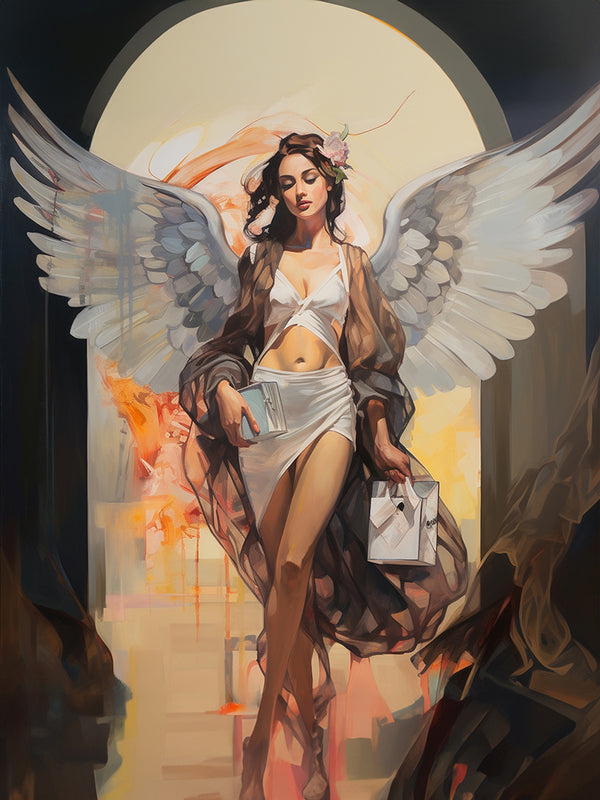 Isabella Devoux 'Wingspan of Wealth : Angel in the Aisles' 08 - Modern Interior Design Wall Art
