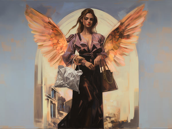 Isabella Devoux 'Wingspan of Wealth : Angel in the Aisles' 03 - Modern Interior Design Wall Art