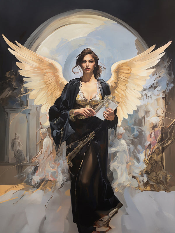 Isabella Devoux 'Wingspan of Wealth : Angel in the Aisles' 02 - Modern Interior Design Wall Art