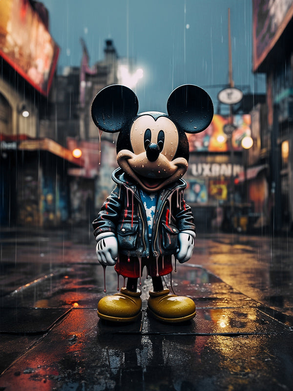 Malachai Starr 'Mickey's Midnight Rain: Wet Symphony' IX - Modern Interior Design Wall Art