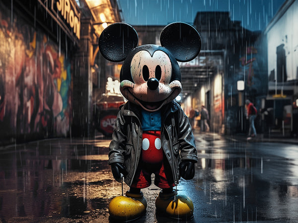 Malachai Starr 'Mickey's Midnight Rain: Wet Symphony' VIII - Modern Interior Design Wall Art