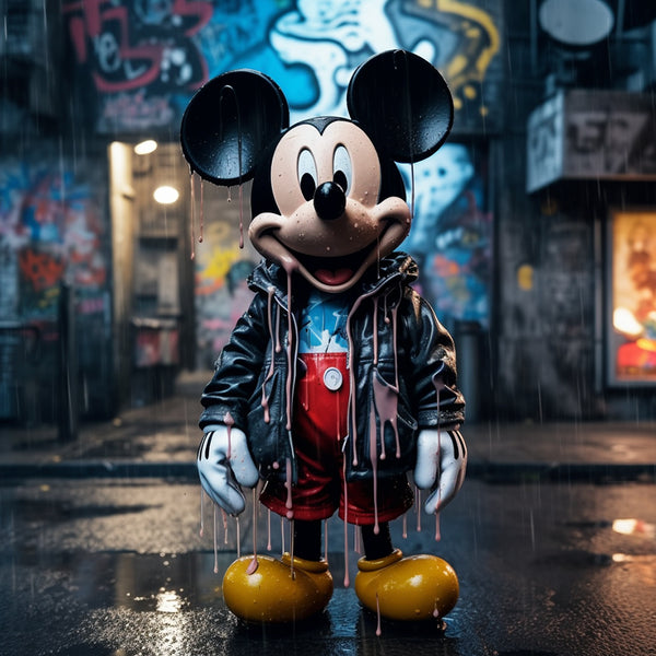 Malachai Starr 'Mickey's Midnight Rain: Wet Symphony' IV - Modern Interior Design Wall Art