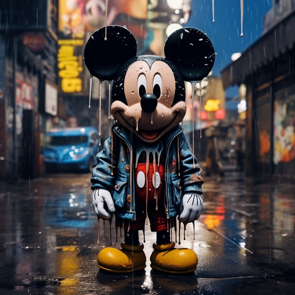 Malachai Starr 'Mickey's Midnight Rain: Wet Symphony' VI - Modern Interior Design Wall Art